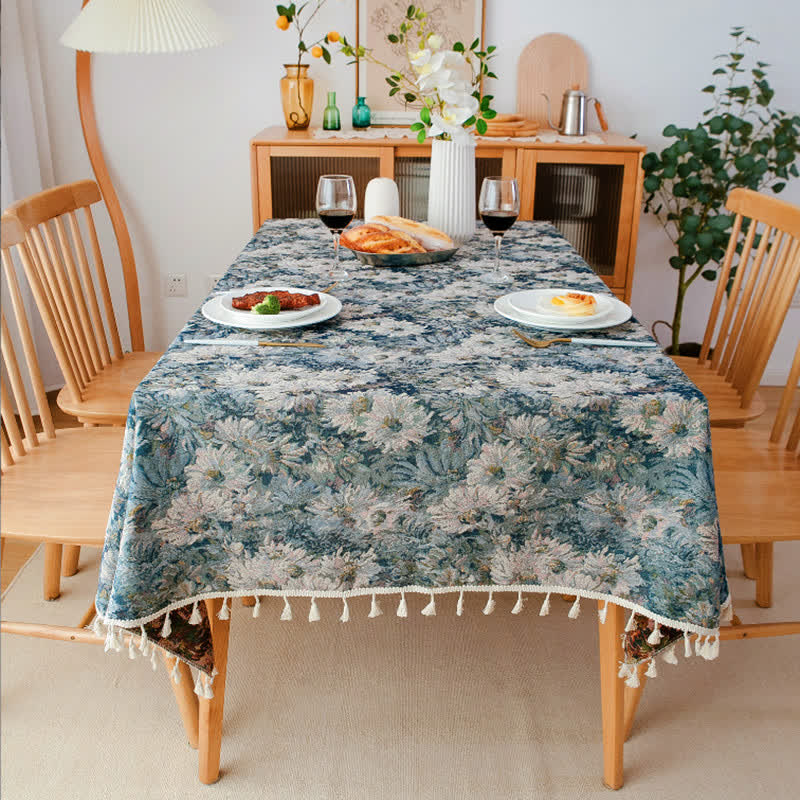 Tovaglia decorativa morbida floreale jacquard
