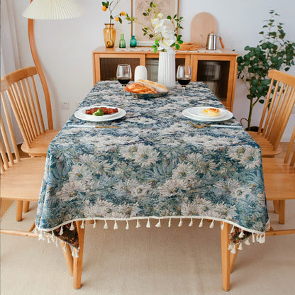 Tovaglia decorativa morbida floreale jacquard