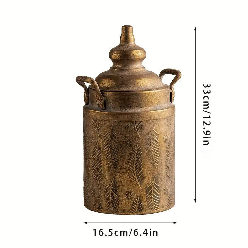 Vaso per fiori in ferro creativo in stile palazzo retrò