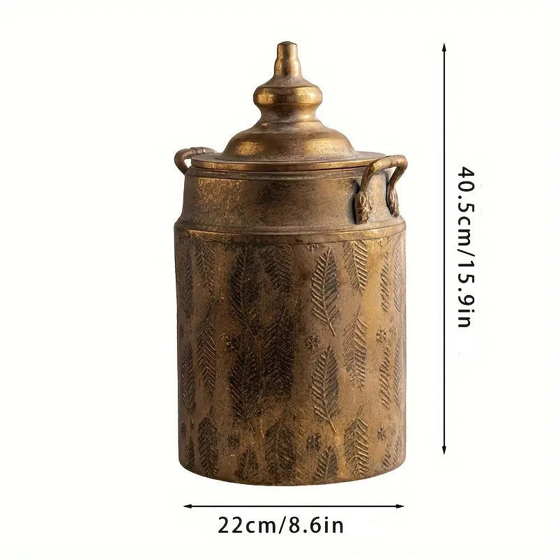 Vaso per fiori in ferro creativo in stile palazzo retrò