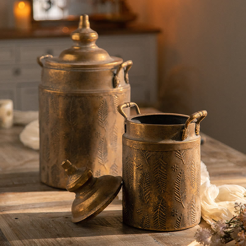 Vaso per fiori in ferro creativo in stile palazzo retrò