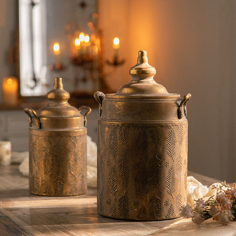 Vaso per fiori in ferro creativo in stile palazzo retrò