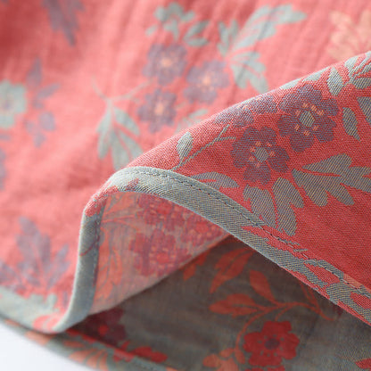 Pigiama in jacquard tinto in filo con scollo rotondo