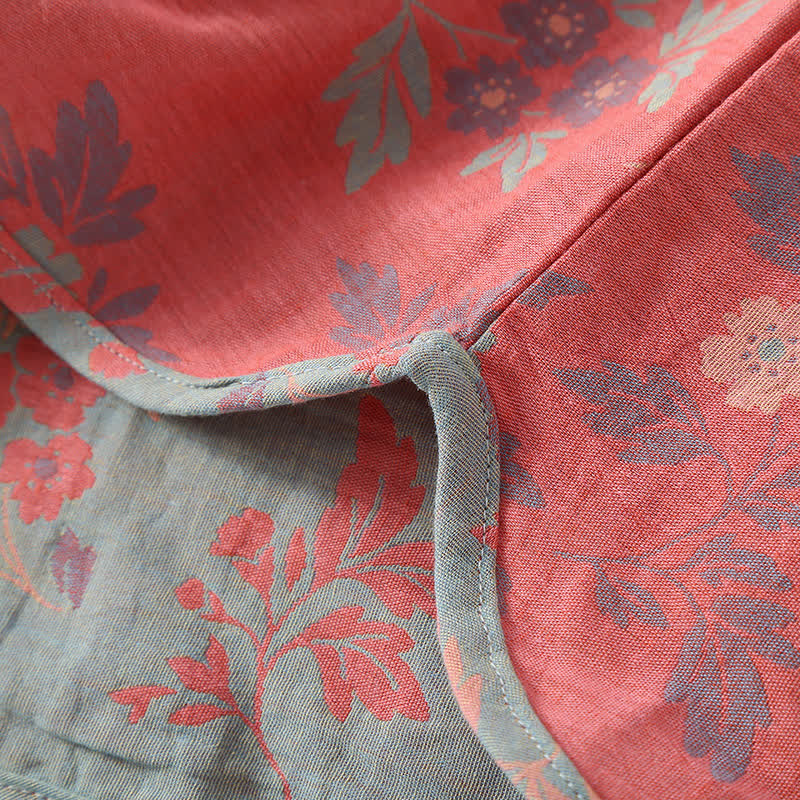 Pigiama in jacquard tinto in filo con scollo rotondo
