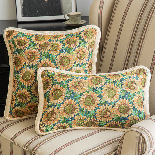 Federa decorativa con motivo girasole pastorale