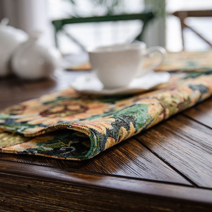 Set di tovagliette con motivo floreale a girasole in jacquard (4 pezzi)