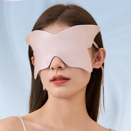 Maschera per gli occhi in seta bifacciale a forma di farfalla