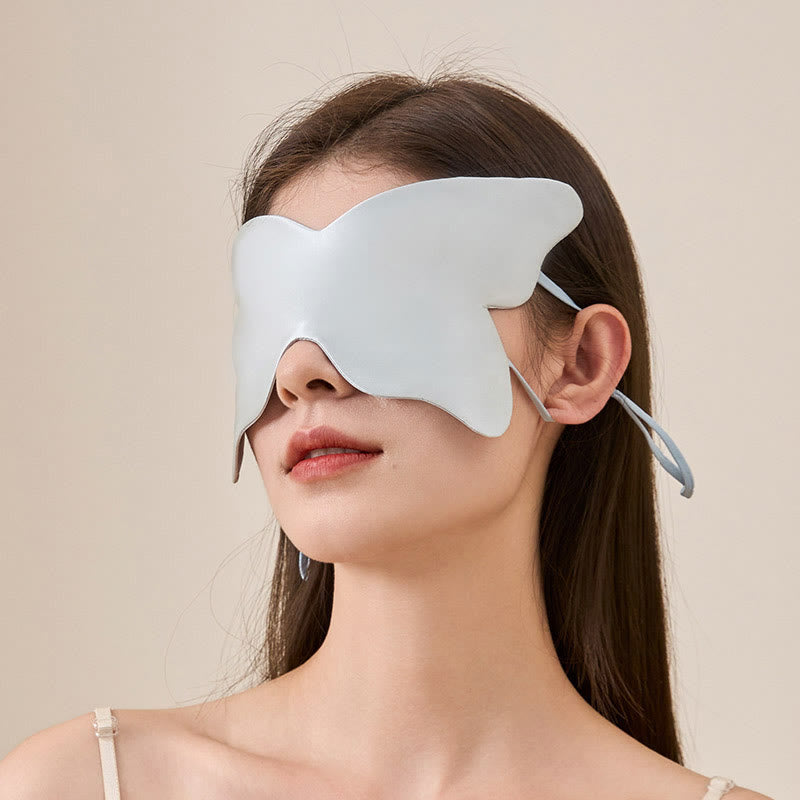 Maschera per gli occhi in seta bifacciale a forma di farfalla