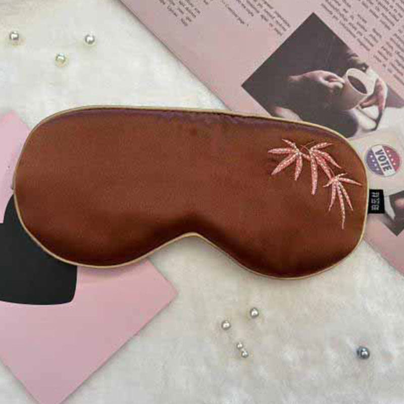 Maschera per gli occhi traspirante e oscurante in seta ricamata