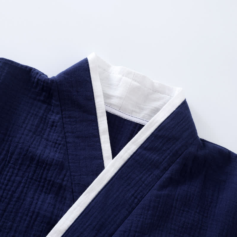 Pigiama in garza di cotone stile kimono neutro