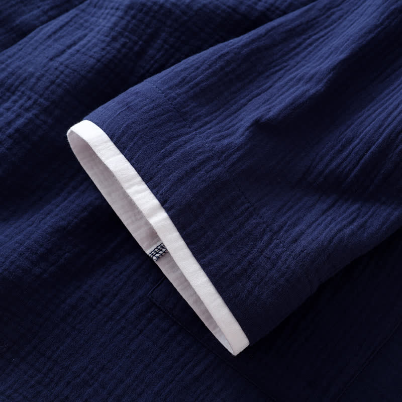 Pigiama in garza di cotone stile kimono neutro