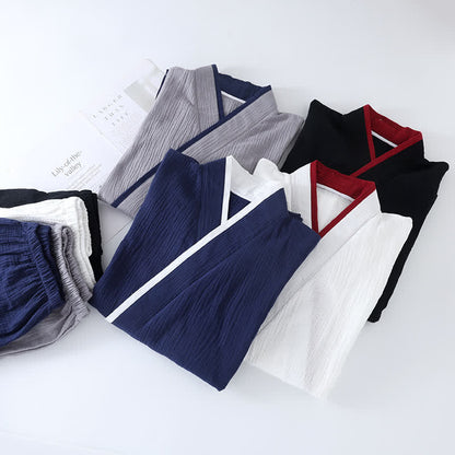 Pigiama in garza di cotone stile kimono neutro - image 2