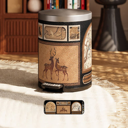 Lussuoso cestino vintage in pelle