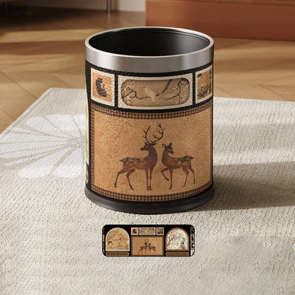 Lussuoso cestino vintage in pelle