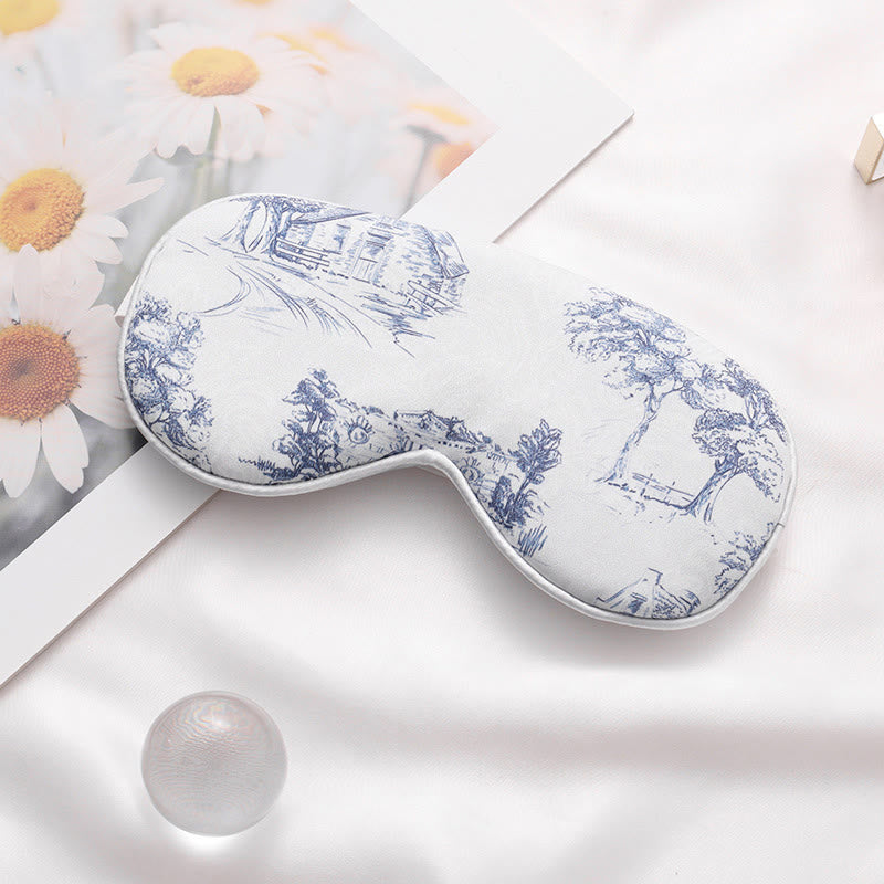 Maschera per dormire in seta imitazione stampa paesaggio