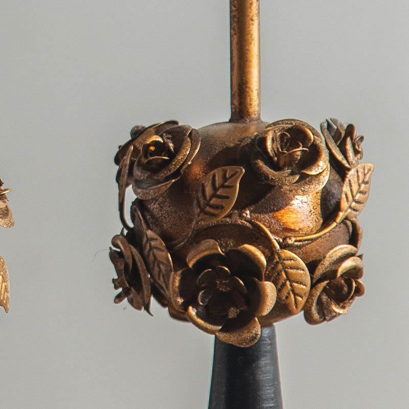 Portacandele decorativo retrò di lusso a forma di rosa