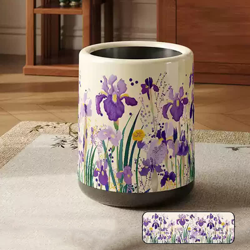 Cestino decorativo floreale di grande capacità