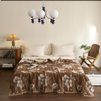 Trapunta retrò floreale in jacquard di garza di cotone