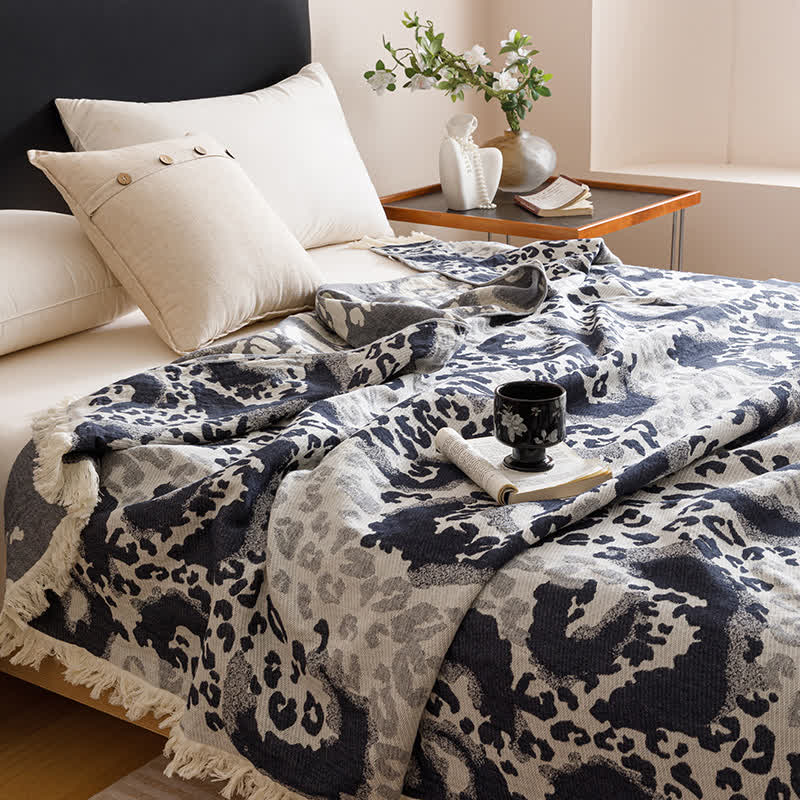 Trapunta reversibile vintage con nappe in garza di cotone