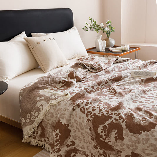 Trapunta reversibile vintage con nappe in garza di cotone