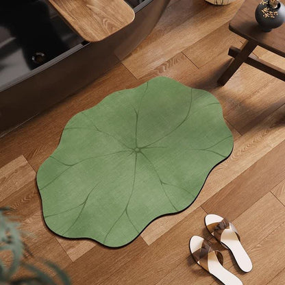 Tappetino da bagno antiscivolo in fango diatomeico con foglie di loto