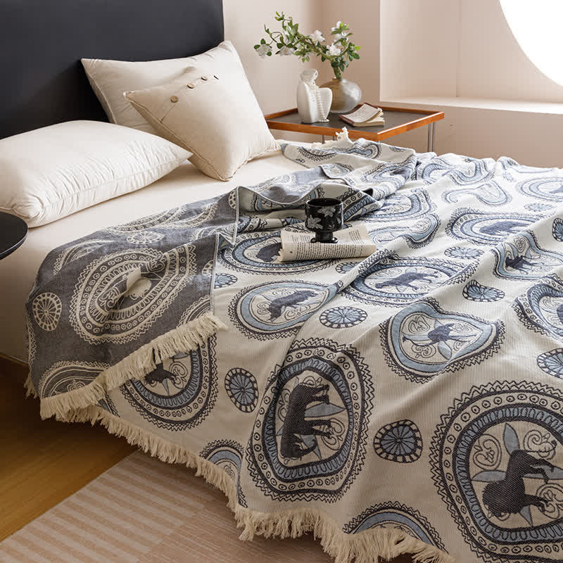 Trapunta vintage con nappe in garza a quattro strati
