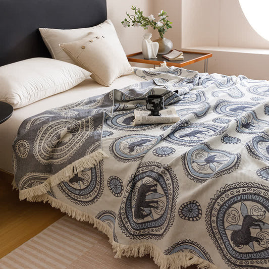 Trapunta vintage con nappe in garza a quattro strati