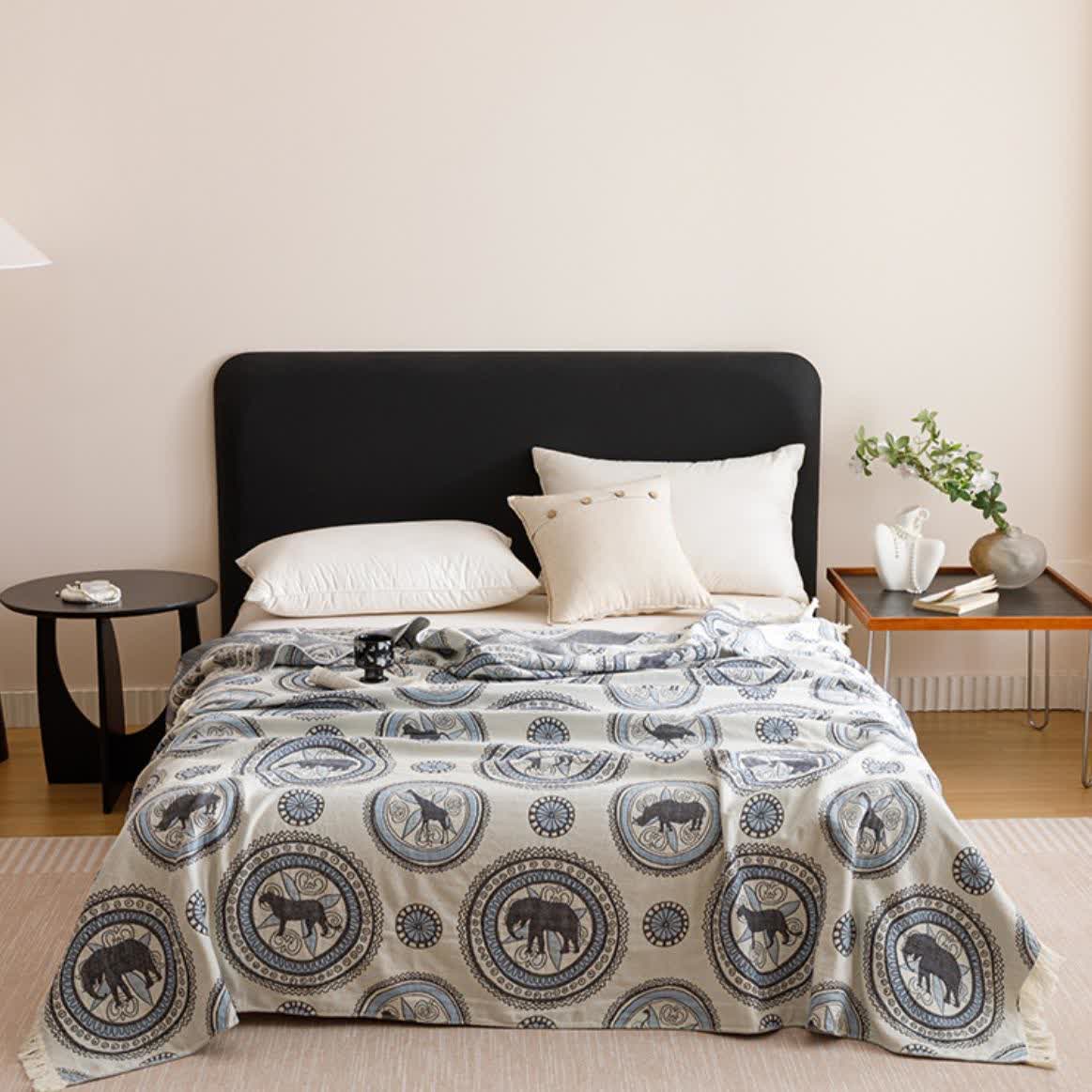 Trapunta vintage con nappe in garza a quattro strati