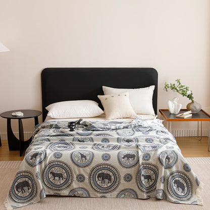 Trapunta vintage con nappe in garza a quattro strati