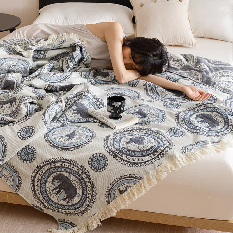Trapunta vintage con nappe in garza a quattro strati