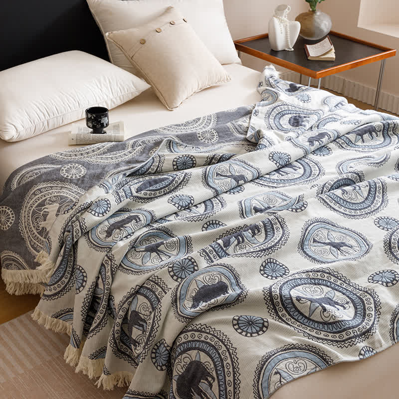 Trapunta vintage con nappe in garza a quattro strati