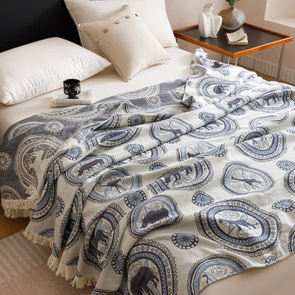 Trapunta vintage con nappe in garza a quattro strati