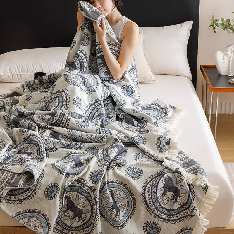 Trapunta vintage con nappe in garza a quattro strati