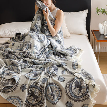 Trapunta vintage con nappe in garza a quattro strati