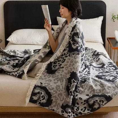 Trapunta reversibile vintage con nappe in garza di cotone