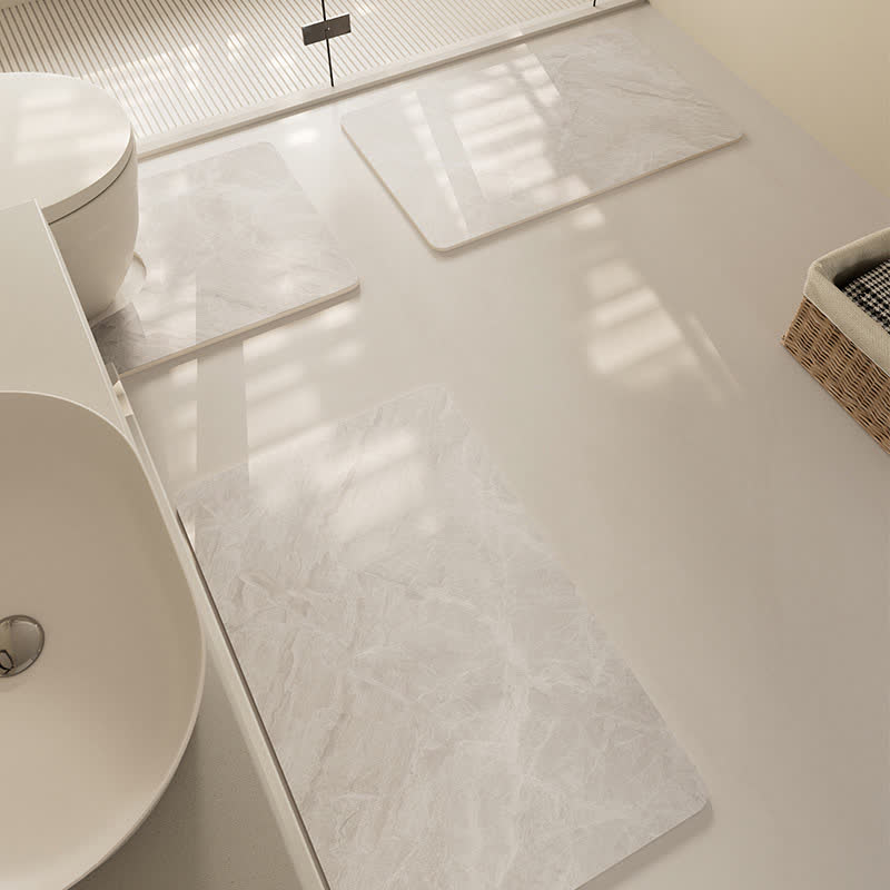 Tappetino da bagno moderno, antiscivolo, a rapida asciugatura e con trama testurizzata