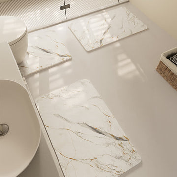 Tappetino da bagno moderno, antiscivolo, a rapida asciugatura e con trama testurizzata