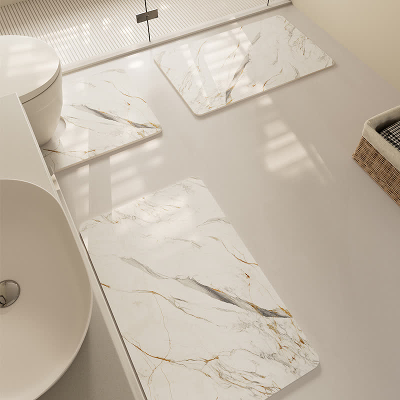 Tappetino da bagno moderno, antiscivolo, a rapida asciugatura e con trama testurizzata