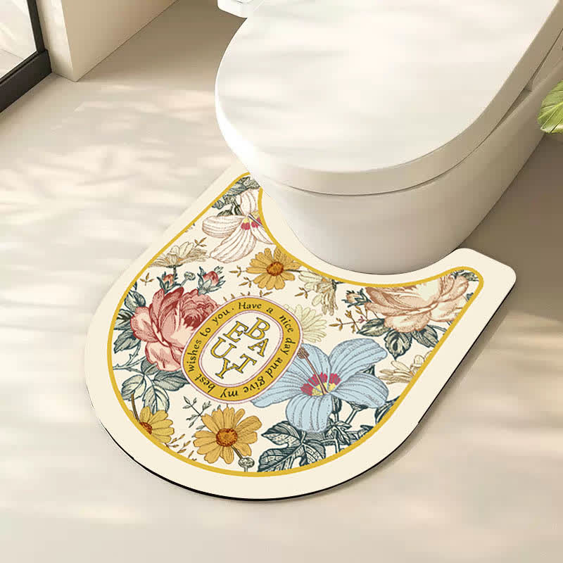 Tappetino da bagno antiscivolo di lusso con motivo floreale e diatomee