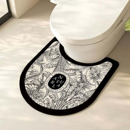 Tappetino da bagno antiscivolo di lusso con motivo floreale e diatomee
