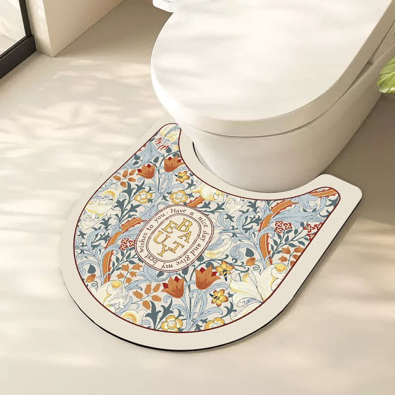 Tappetino da bagno antiscivolo di lusso con motivo floreale e diatomee