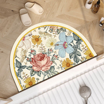 Tappetino da bagno antiscivolo di lusso con motivo floreale e diatomee
