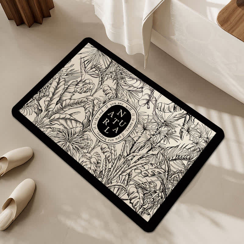 Tappetino da bagno antiscivolo di lusso con motivo floreale e diatomee