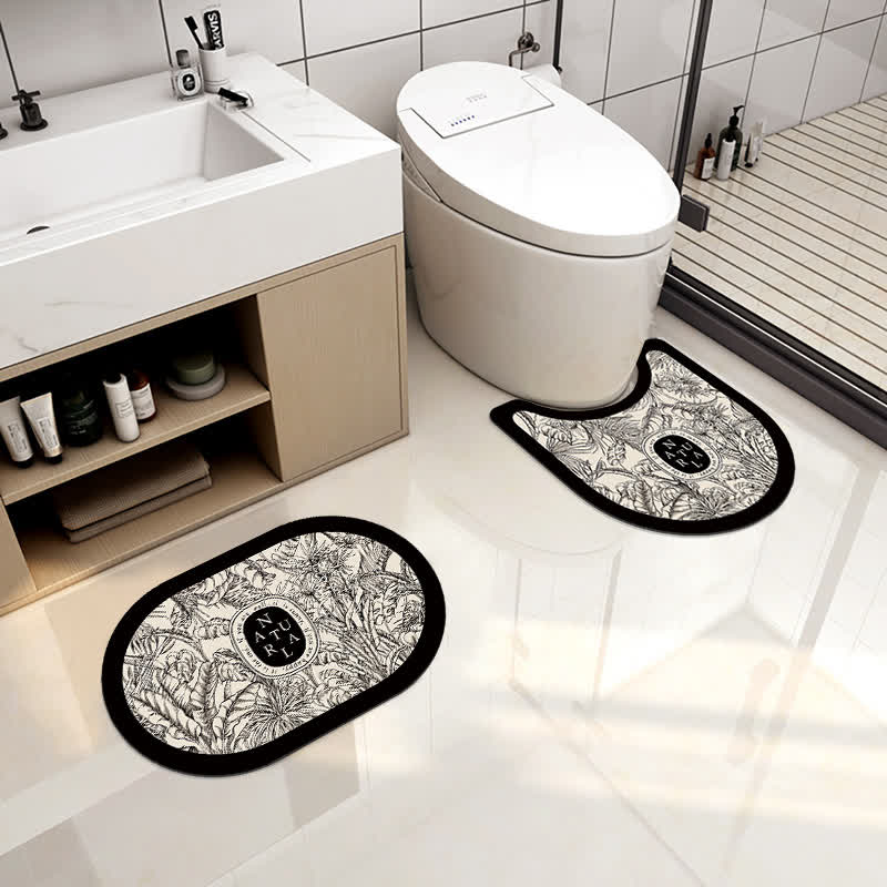 Tappetino da bagno antiscivolo di lusso con motivo floreale e diatomee