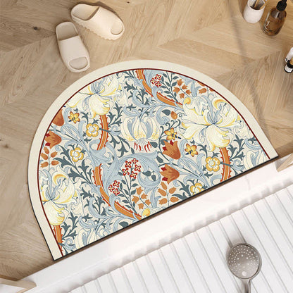 Tappetino da bagno antiscivolo di lusso con motivo floreale e diatomee