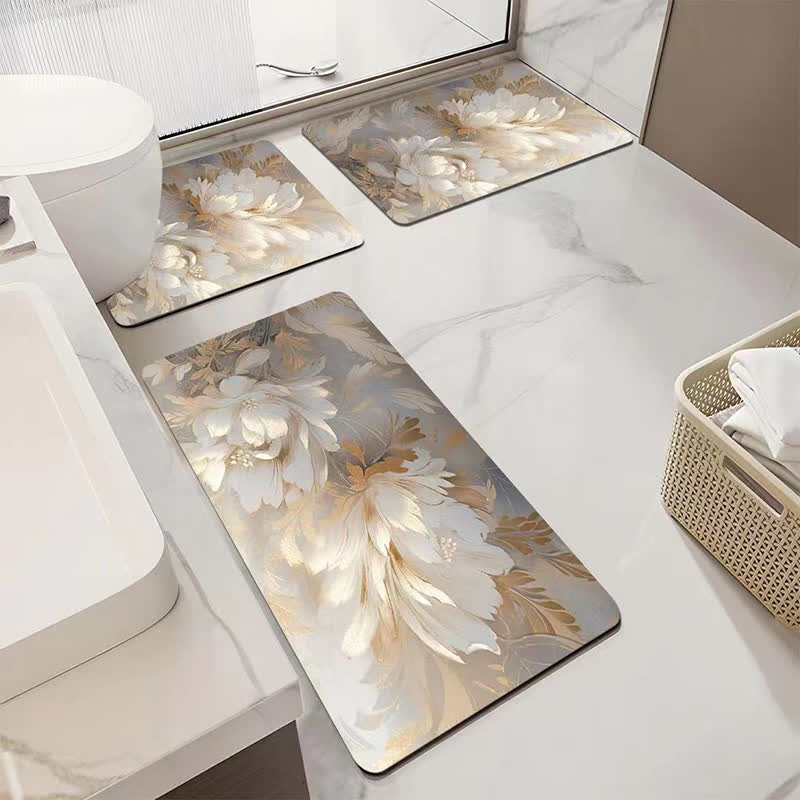 Tappetino da bagno assorbente antiscivolo di lusso con motivo floreale