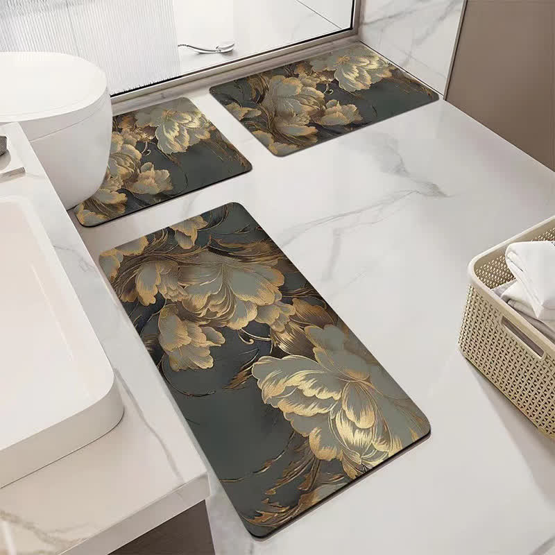 Tappetino da bagno assorbente antiscivolo di lusso con motivo floreale