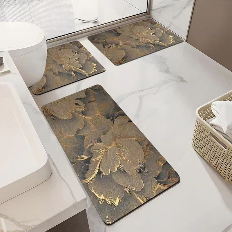 Tappetino da bagno assorbente antiscivolo di lusso con motivo floreale