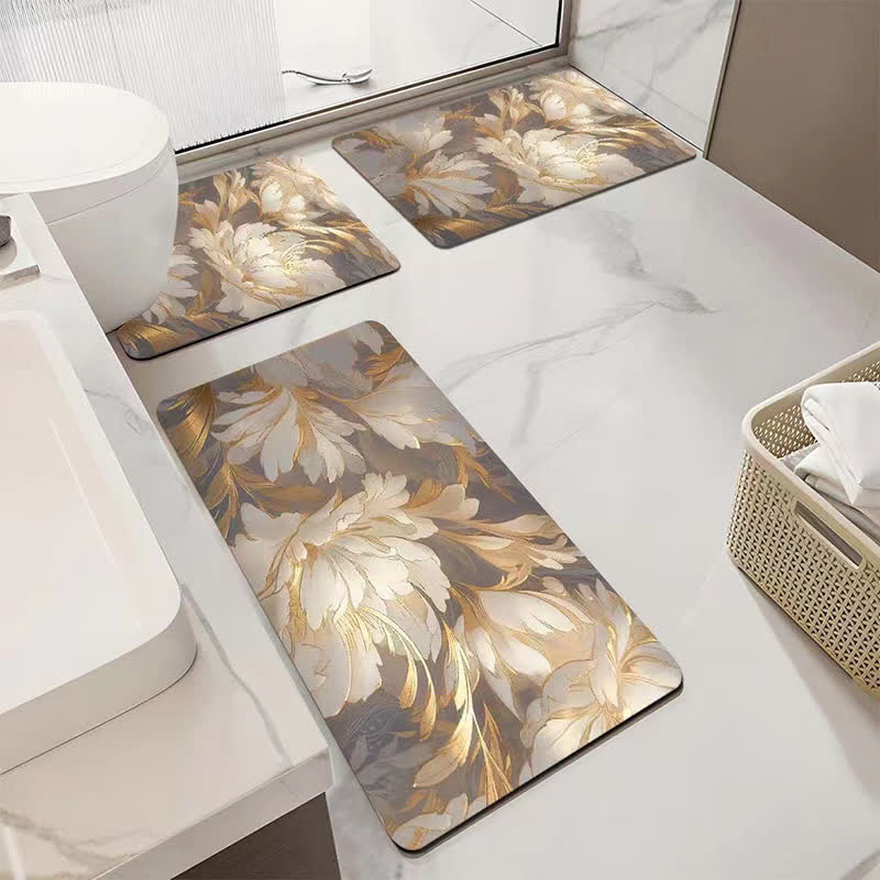 Tappetino da bagno assorbente antiscivolo di lusso con motivo floreale