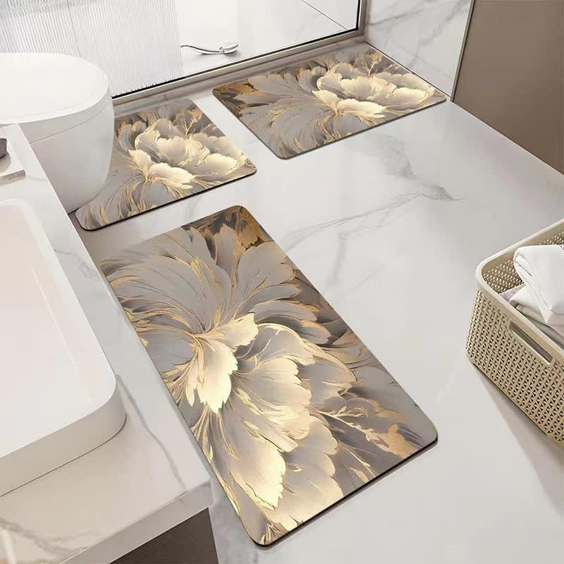 Tappetino da bagno assorbente antiscivolo di lusso con motivo floreale